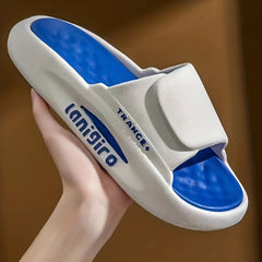 Men's Platform Slides Casual Non Slip Slippers Open Toe Soft Shoes