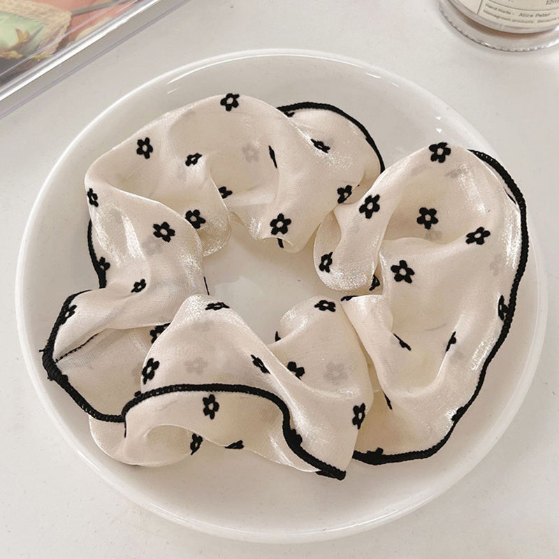 Daisy Floral Mesh Scrunchies Hair Tie Rubber Band Hair Rope
