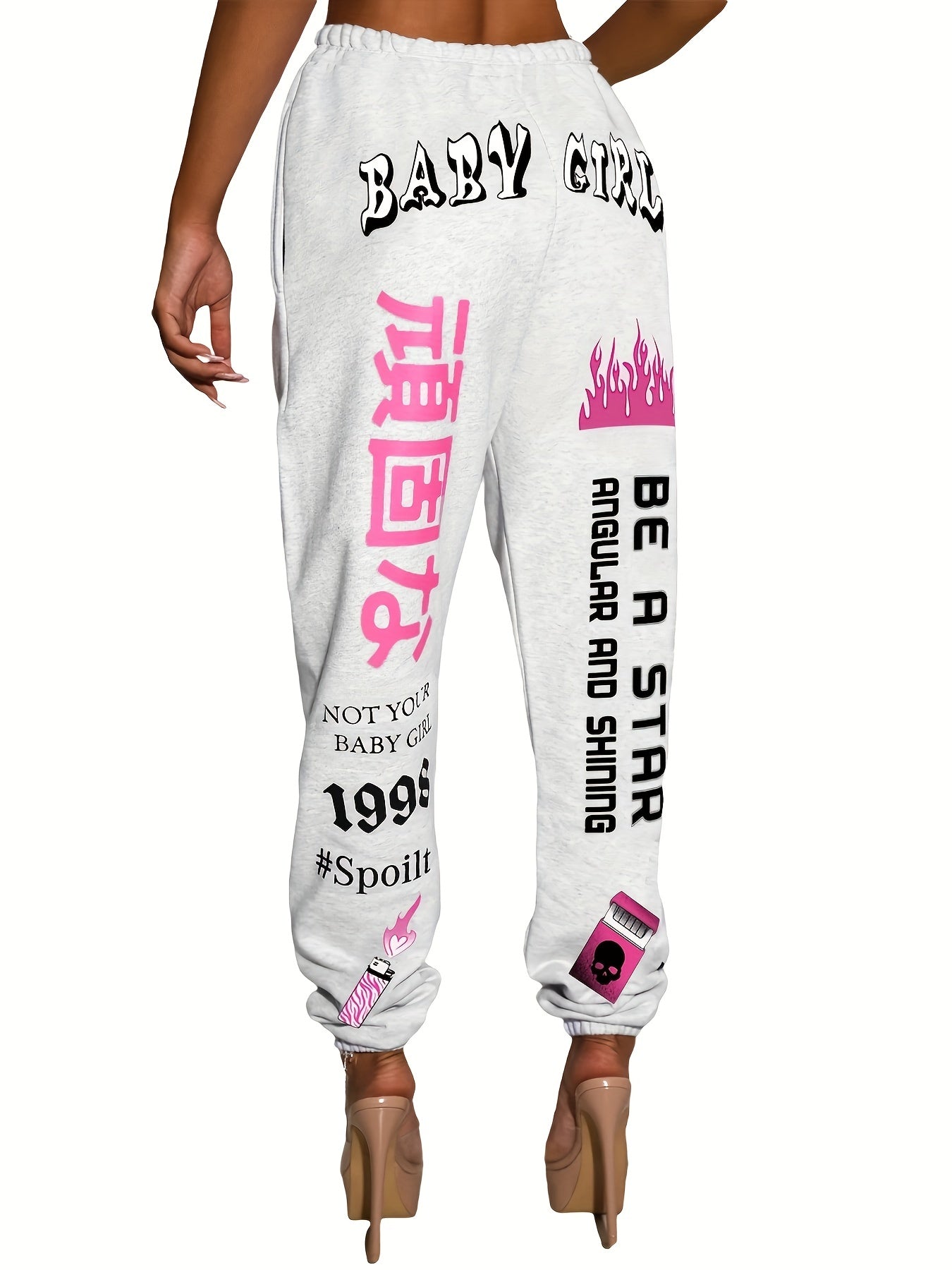  Y2k Graffiti Print Jogger Trousers