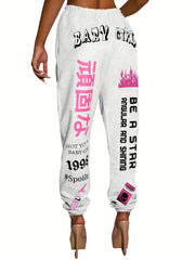  Y2k Graffiti Print Jogger Trousers