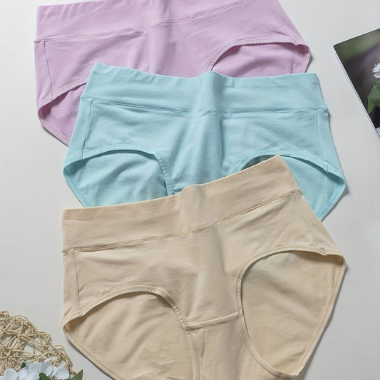 3 Pack Plus Solid High Rise Panties Set