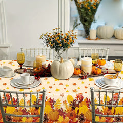 Thanksgiving Tablecloth Disposable Fall Pumpkin Maple Leaf Table Cover