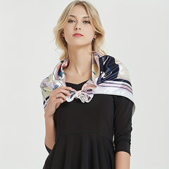 Large Satin Square Scarf Bandana Classic Print