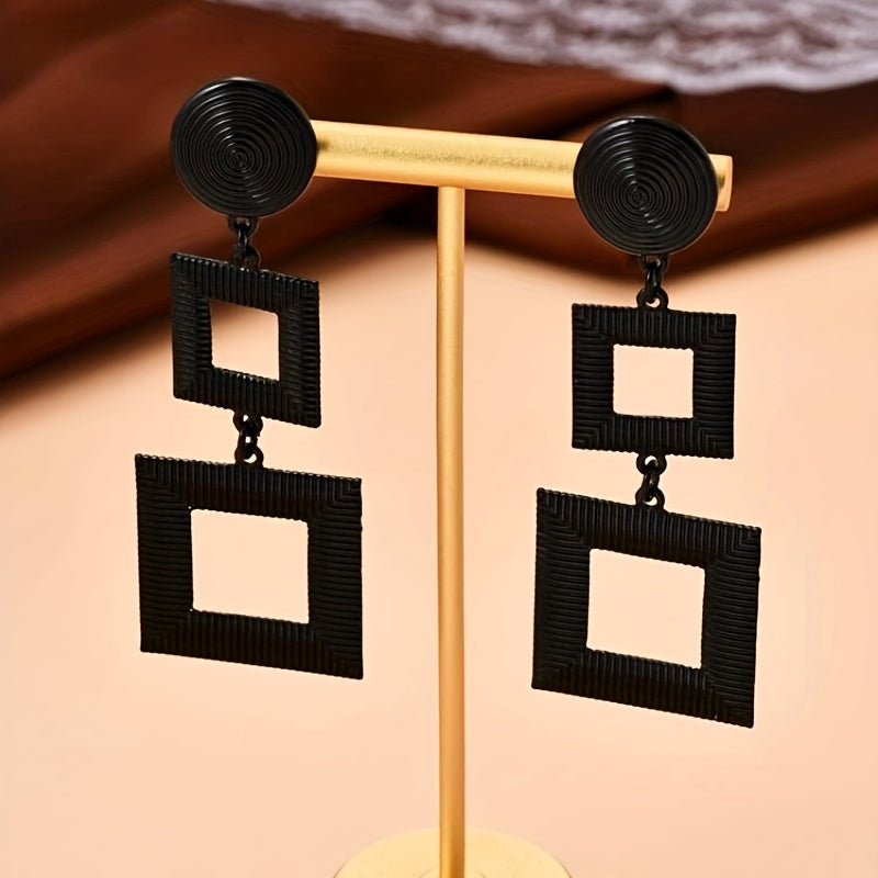 Geometric Square Dangle Earrings Sexy Style Alloy Jewelry Female Gift