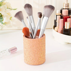 Glitter Makeup Brush Holder Sequin Decor Pencil Cup - Desk Organizer Cup