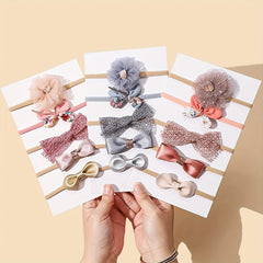 5pcs Baby Girls Flowers Bow Butterfly Headband Elastic Hairband
