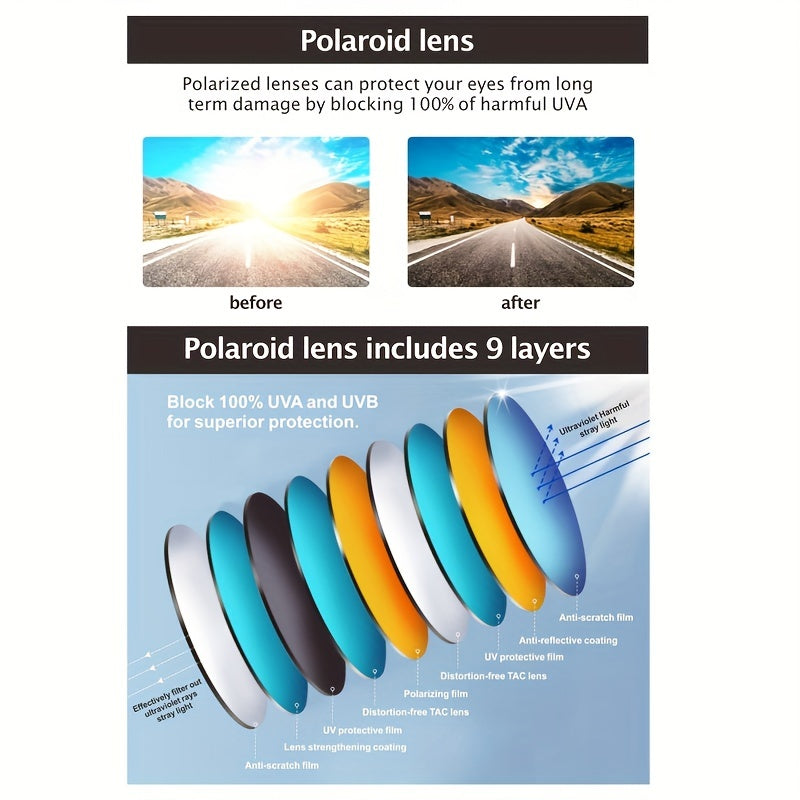 Men's Polarized Sports Sunglasses For Running Cycling Golf Fishing
