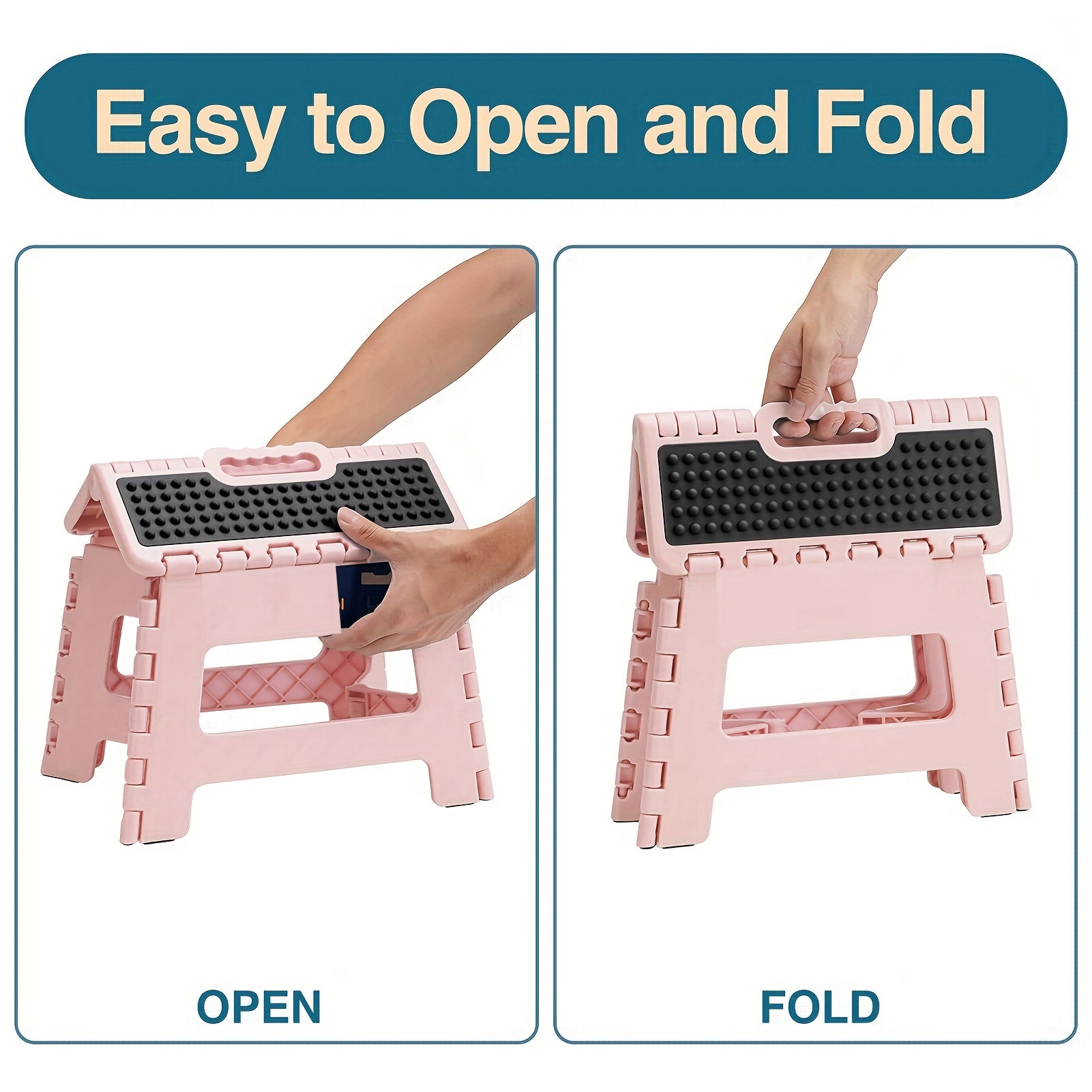 22%22 Folding Step Stool Holds Up To 136.08 KG