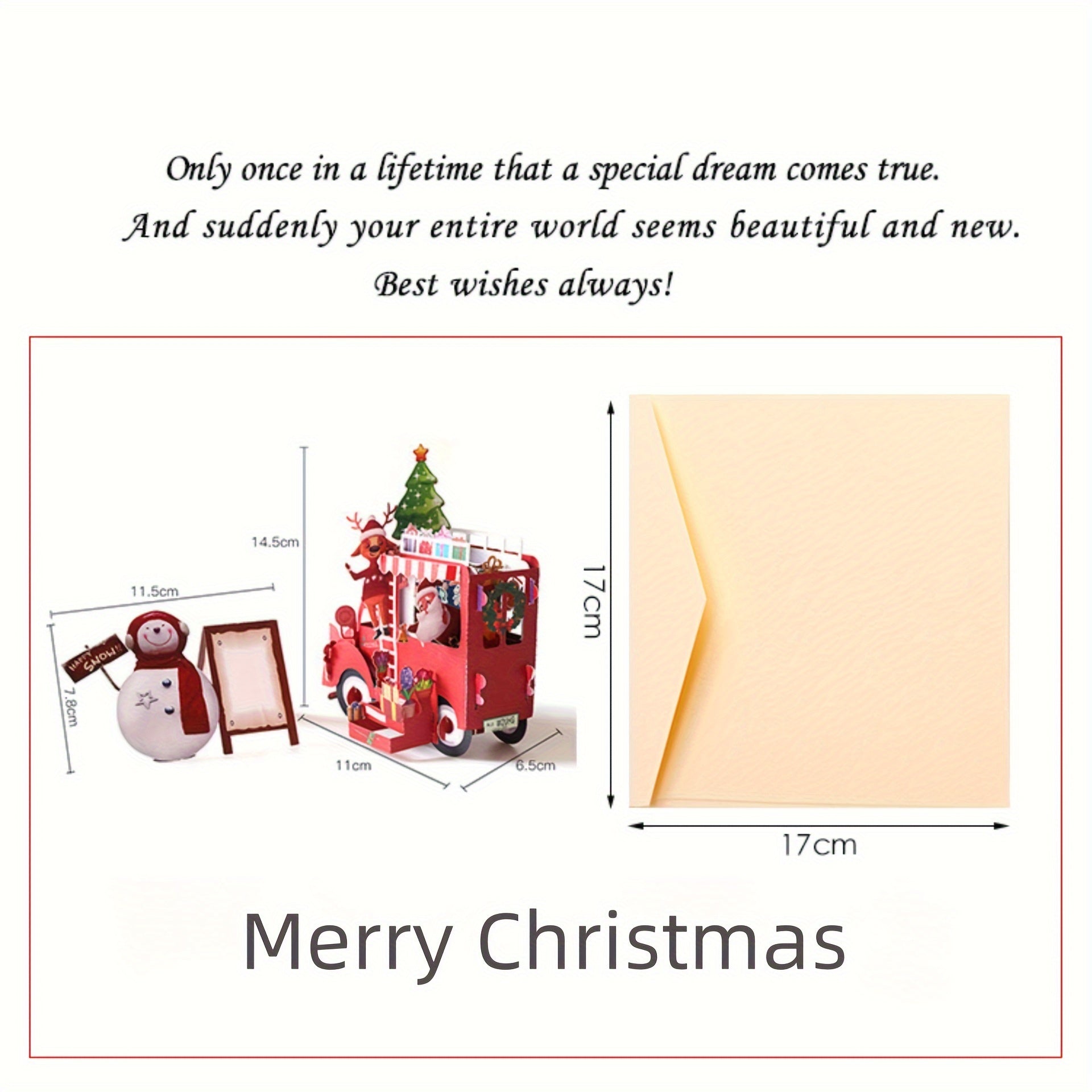 3D Christmas Float Holiday Greeting Card