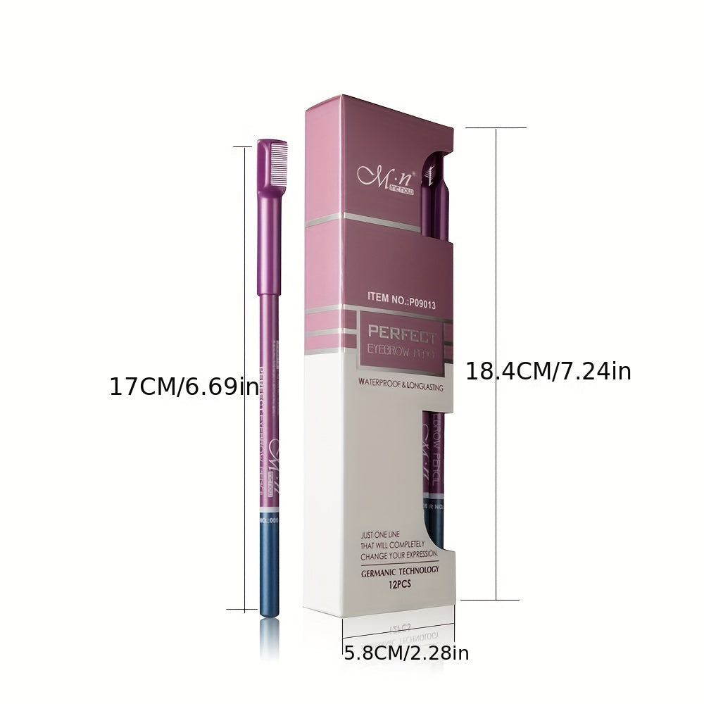 121pcs Eyebrow Pencil With Comb And Brown Wooden Rod