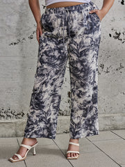  Painting Print Wide Leg Trousers