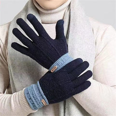 Men's Winter Warm Knitted Touch Screen Gloves Plus Velvet Thicken