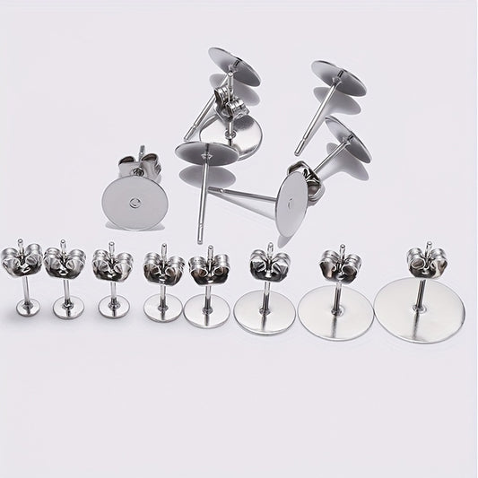 100pcs Stainless Steel Ear Studs for DIY Ear Accessories