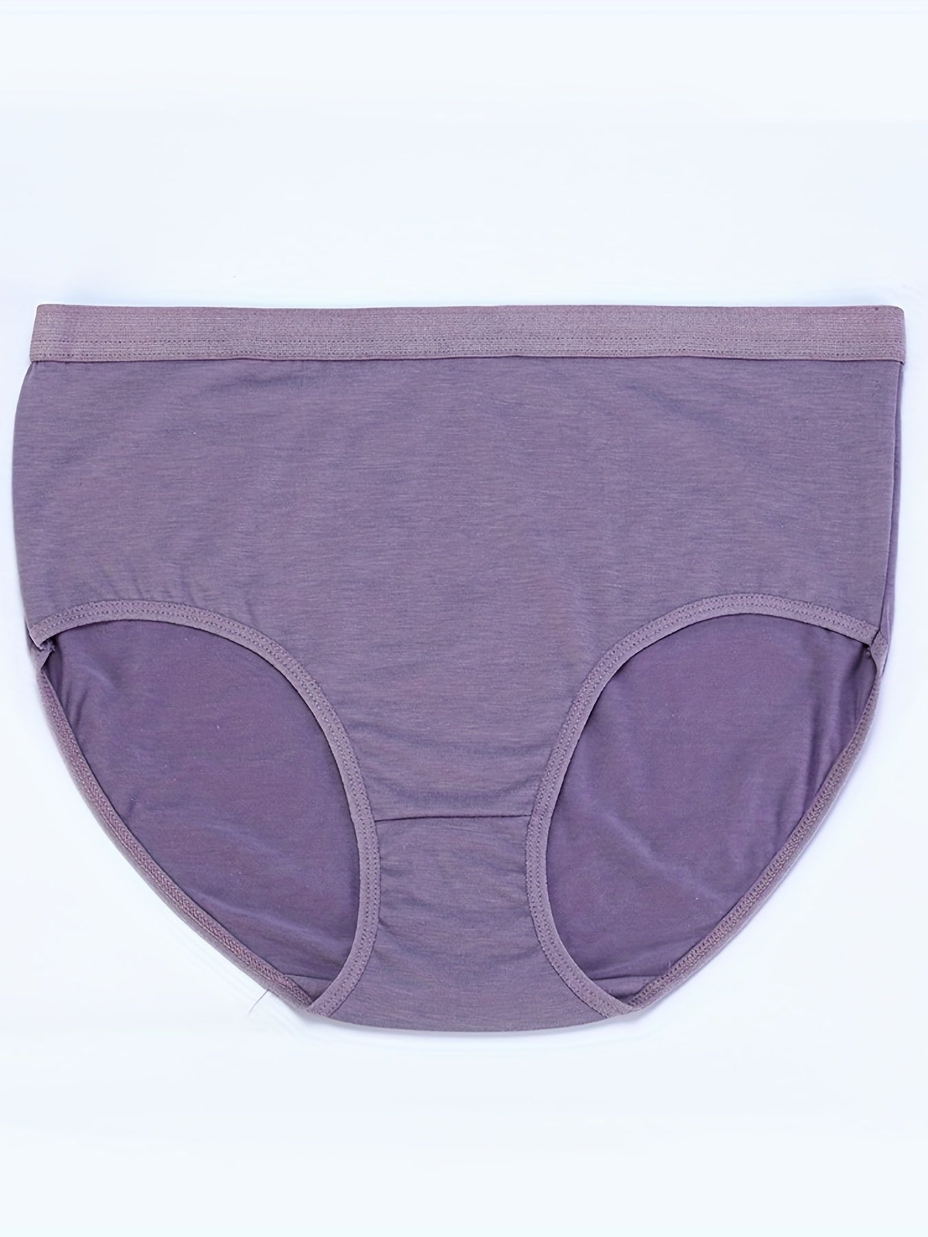 4 Pack Women's Plus Solid Mid Waisted Comfy & Breathable Panty Set