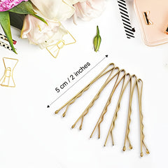 100pcs Blonde Bobby Pins Secure Hold Golden Hair Clips Women Girls