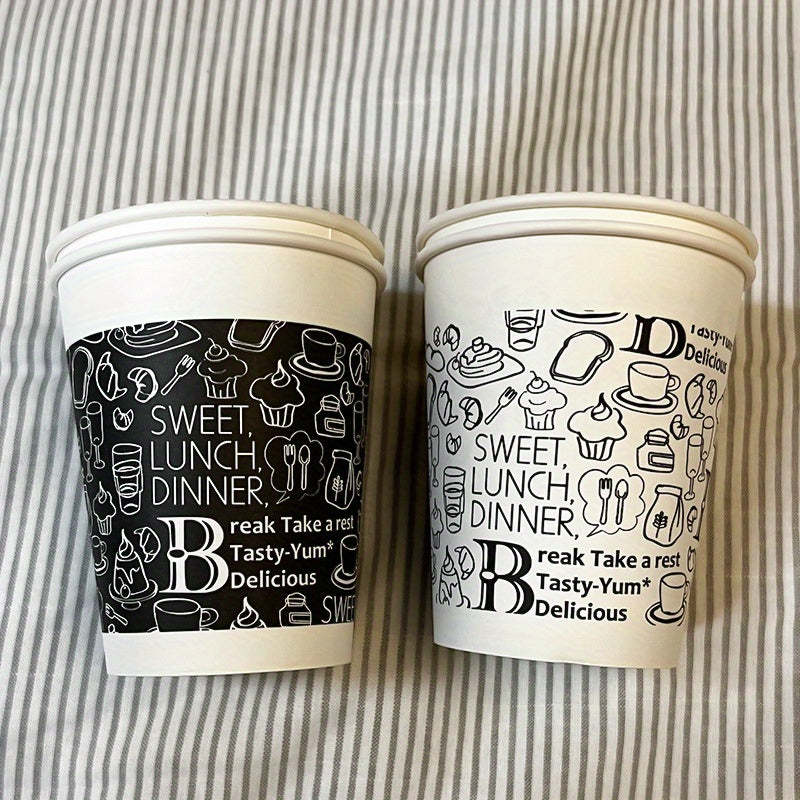 50pcs Disposable Paper Cups 250ml Household Water Coffee Tea Cup