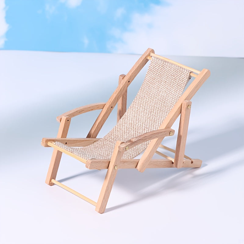 1:12 Dollhouse Beach Chair Deck Chair Model Living Scene Decor Toy