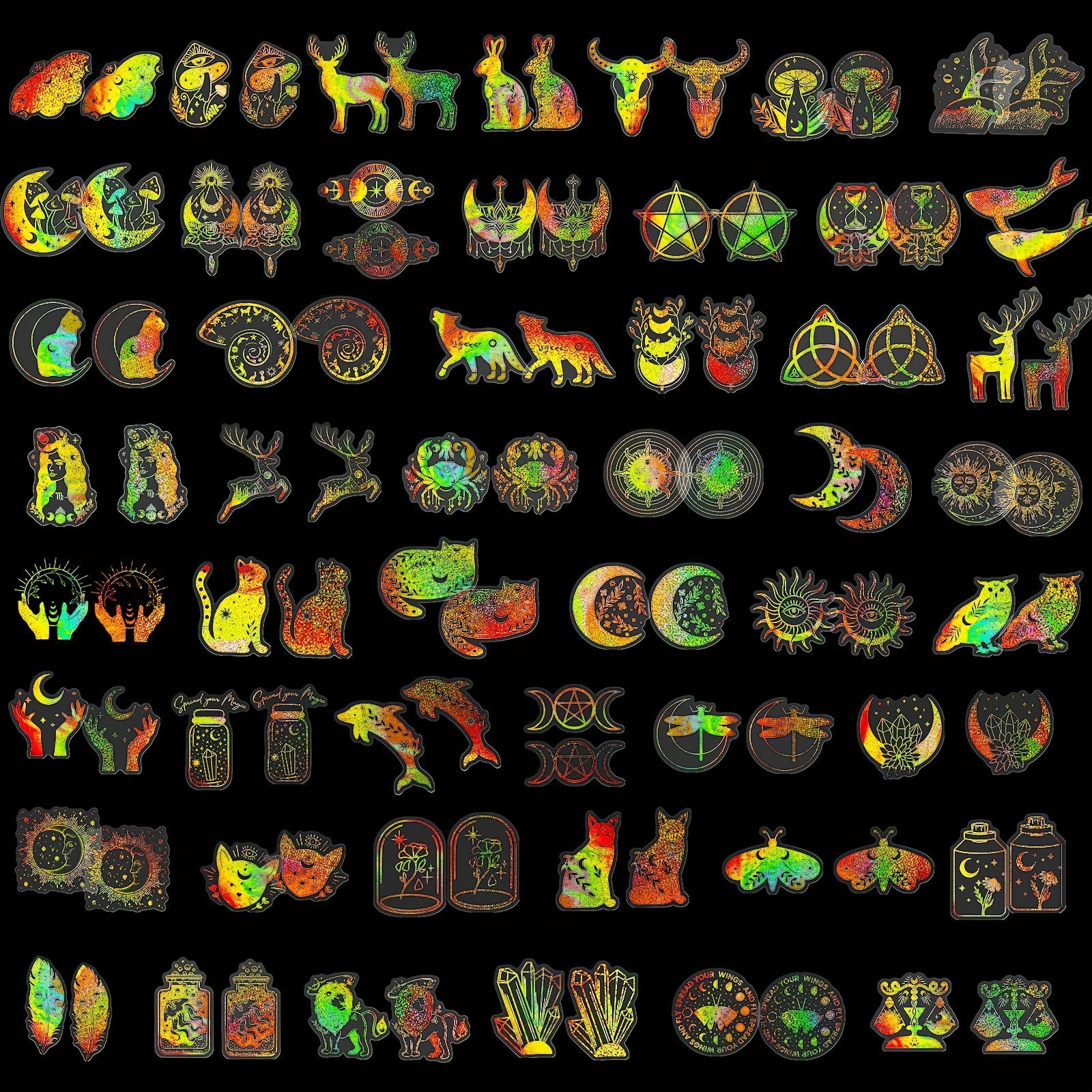 100pcs Golden Astrology Stickers Set for DIY Crafts