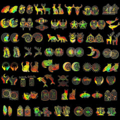 100pcs Golden Astrology Stickers Set for DIY Crafts