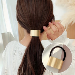 Metal Buckle Hair Tie High Elasticity Hair Rope Ponytail Hair Ring