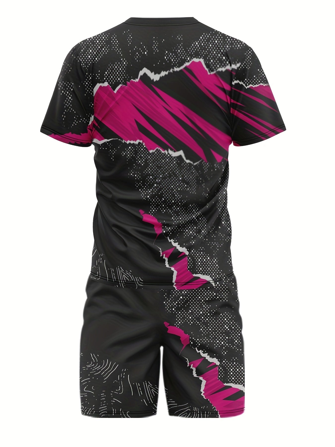 Men's Fashionable T-shirt & Stretch Shorts Set for Outdoor