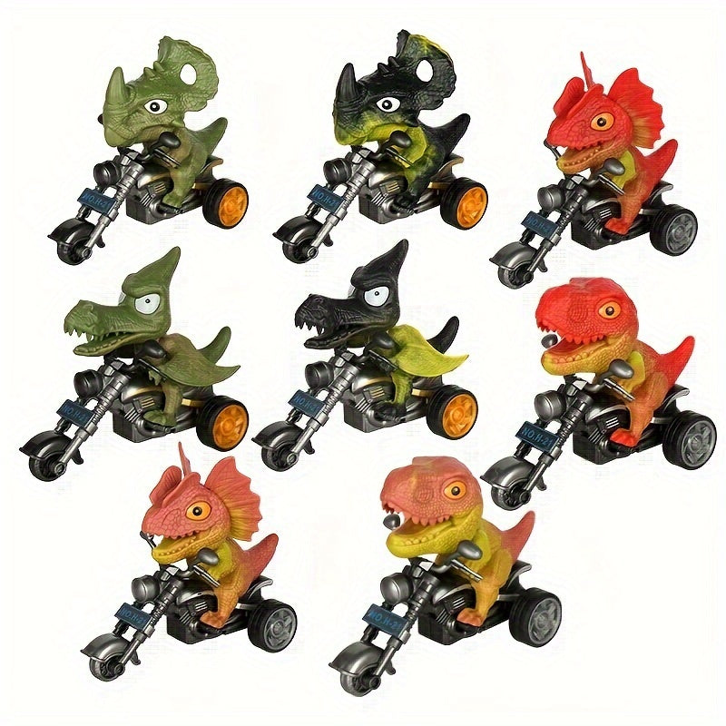 Dinosaur Motorcycle Toy Pull Back Inertial Simulation Tyrannosaurus Triceratops
