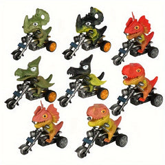Dinosaur Motorcycle Toy Pull Back Inertial Simulation Tyrannosaurus Triceratops