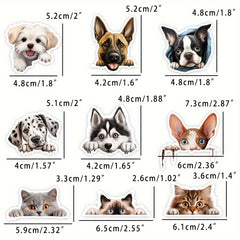 50pcs Peeking Cats Dogs Stickers for Water Bottle Laptop Notebook