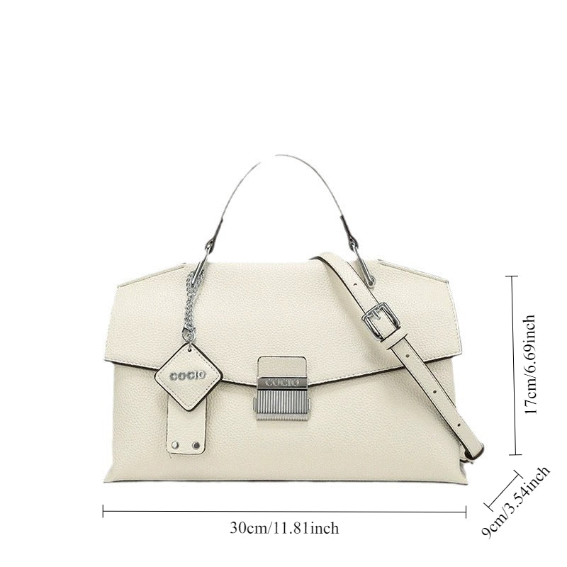Shoulder Bag for Women with Golden Tone Hardware and Adjustable Strap