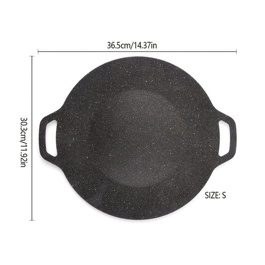 Round Cast Iron Grill Pan for Outdoor Camping and BBQ