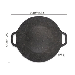 Round Cast Iron Grill Pan for Outdoor Camping and BBQ
