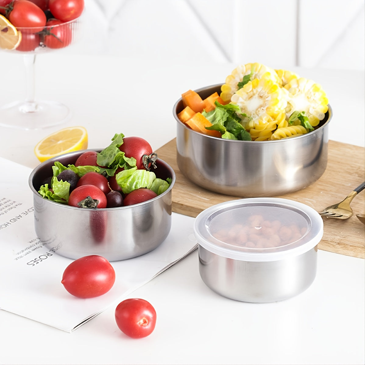 5pcs Stainless Steel Food Storage Box Lunch Box