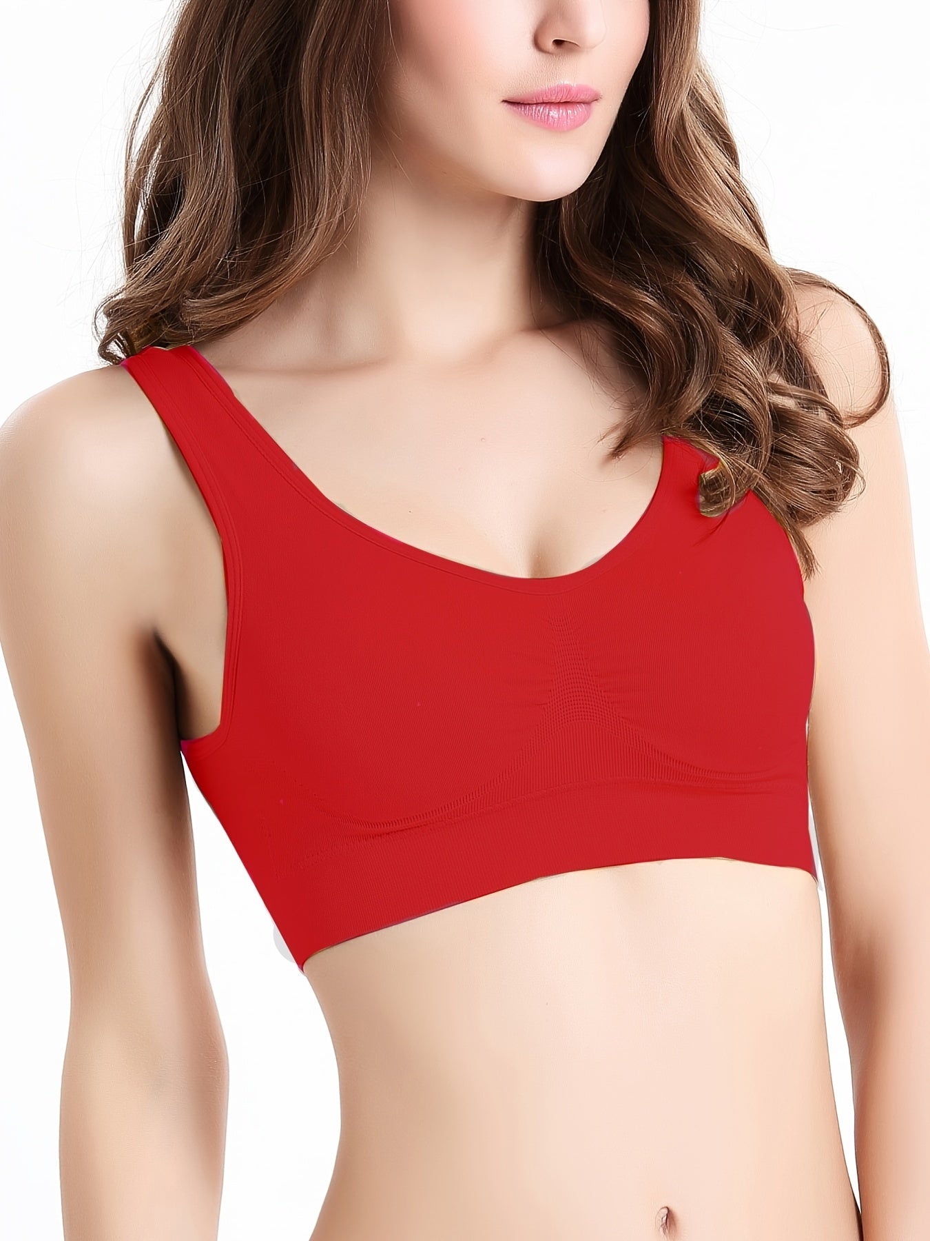 5pcs Pleats Wireless Vest Bralettes Backless Everyday Intimates Bra