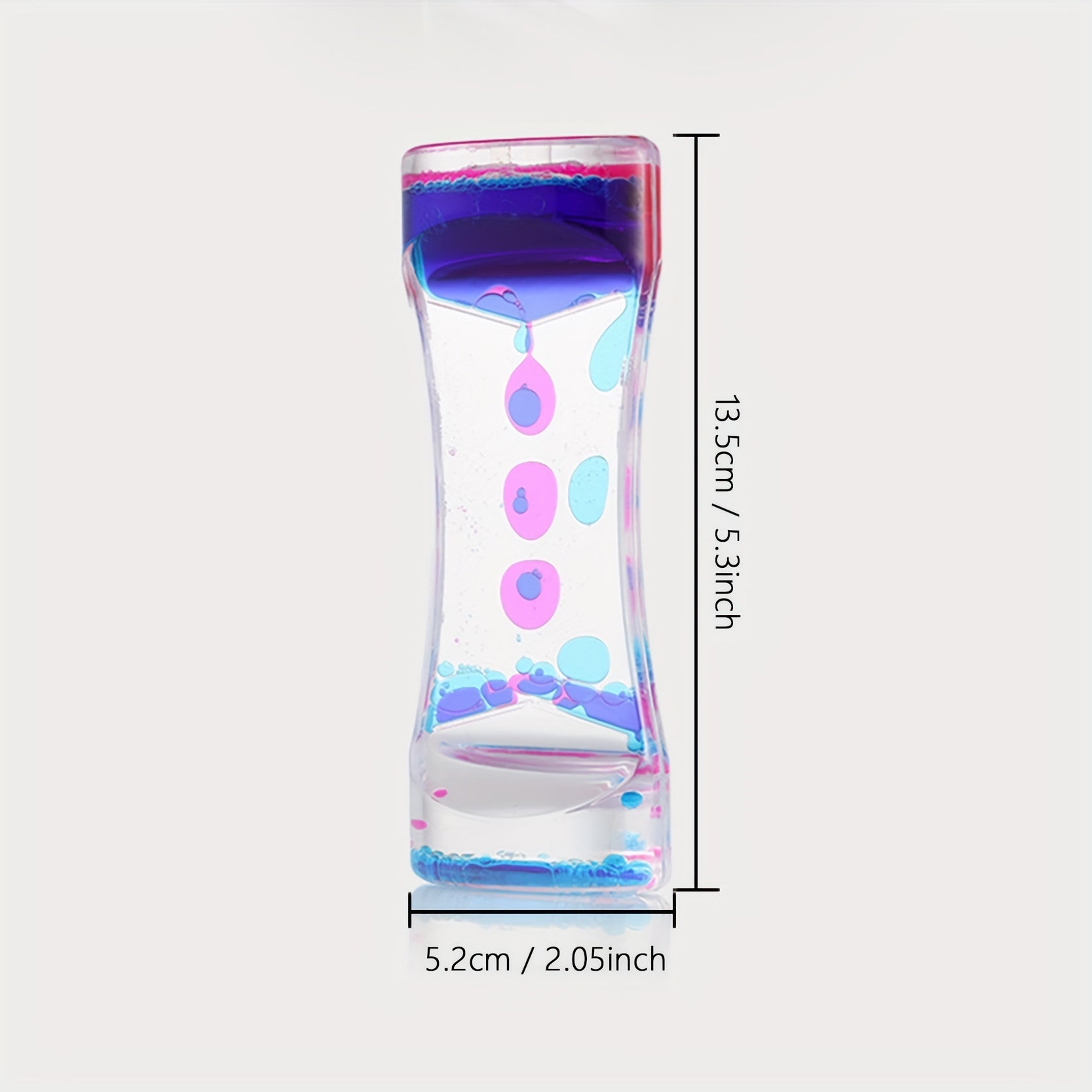 Colorful Acrylic Liquid Sand Timer with Vibrant Bubbles