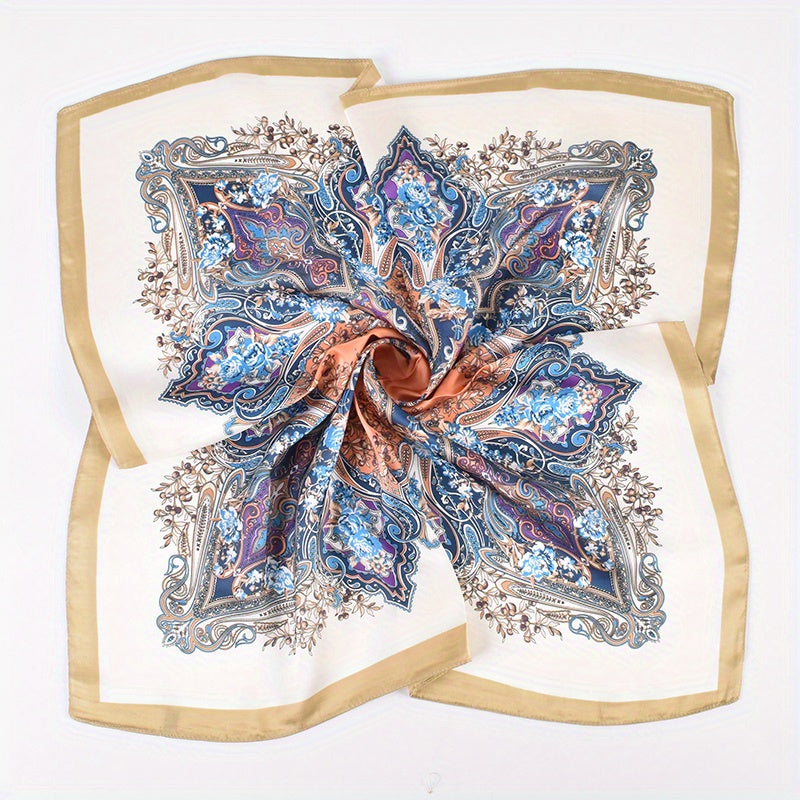 Vintage Paisley Print Bandana Classic Square Scarf Woman Neckerchief