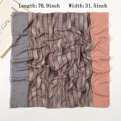 Vintage Gradient Scarf Casual Shawl Breathable Windproof Head Wrap