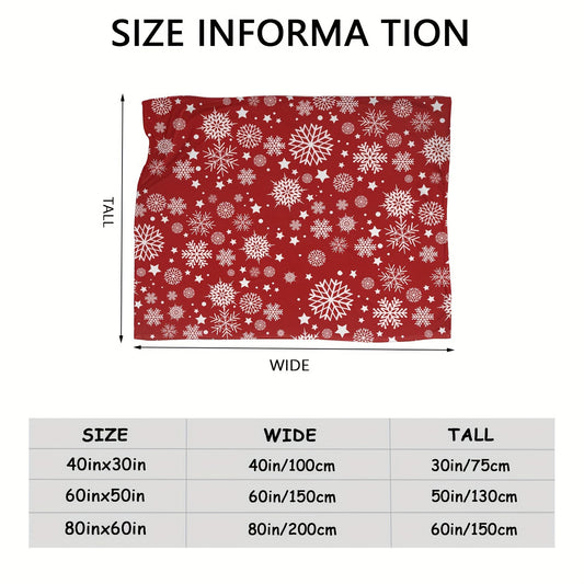 Christmas Snowflake Blanket Soft Warm Plush Sofa Bedroom Office Outdoor
