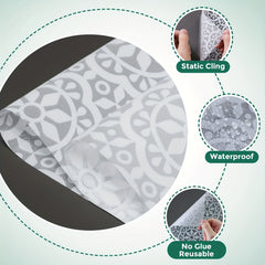Decorative Privacy Window Film Static Cling Vinyl Anti UV Stained Glass Effect