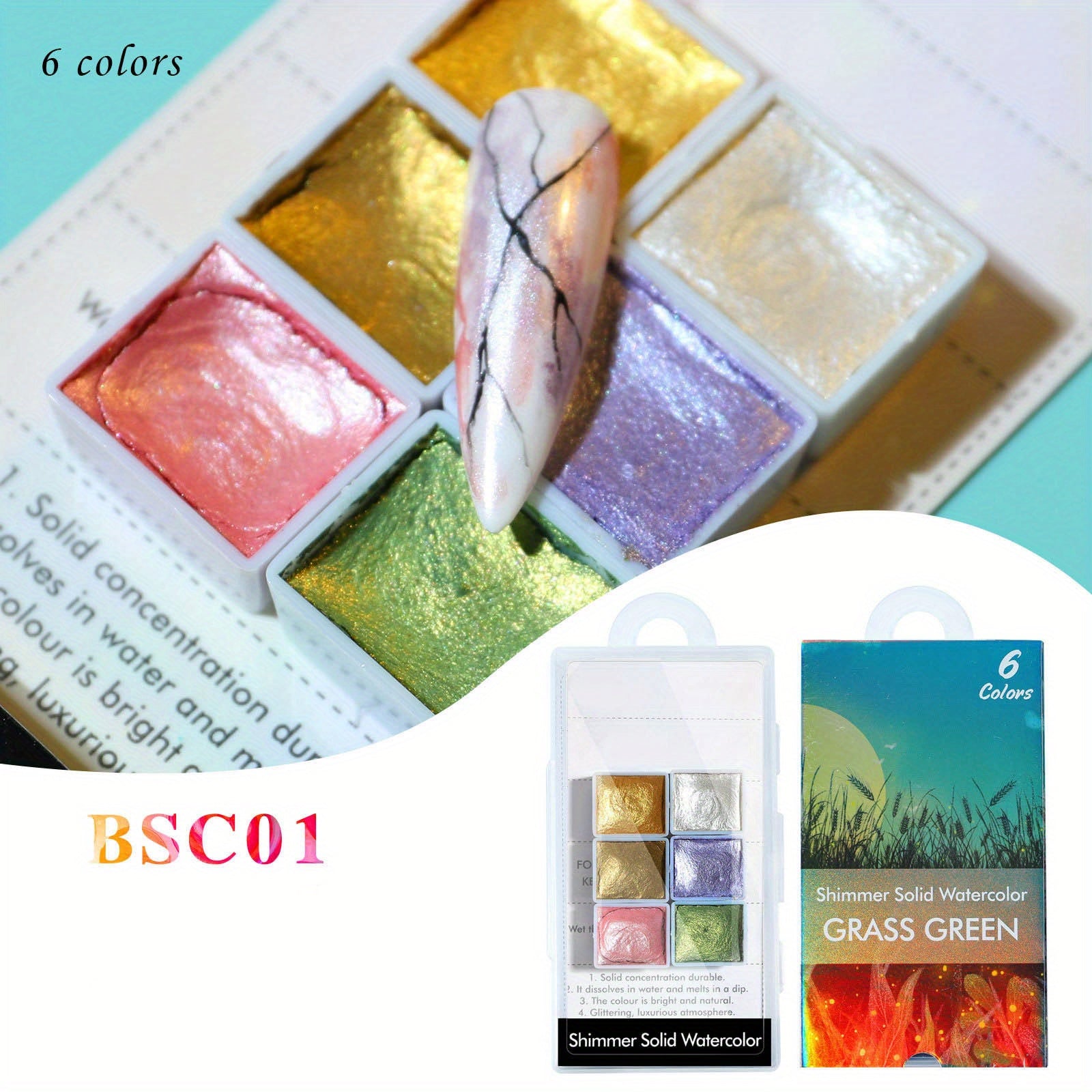 Metallic Nail Watercolor Paint Set for Macaron Designs