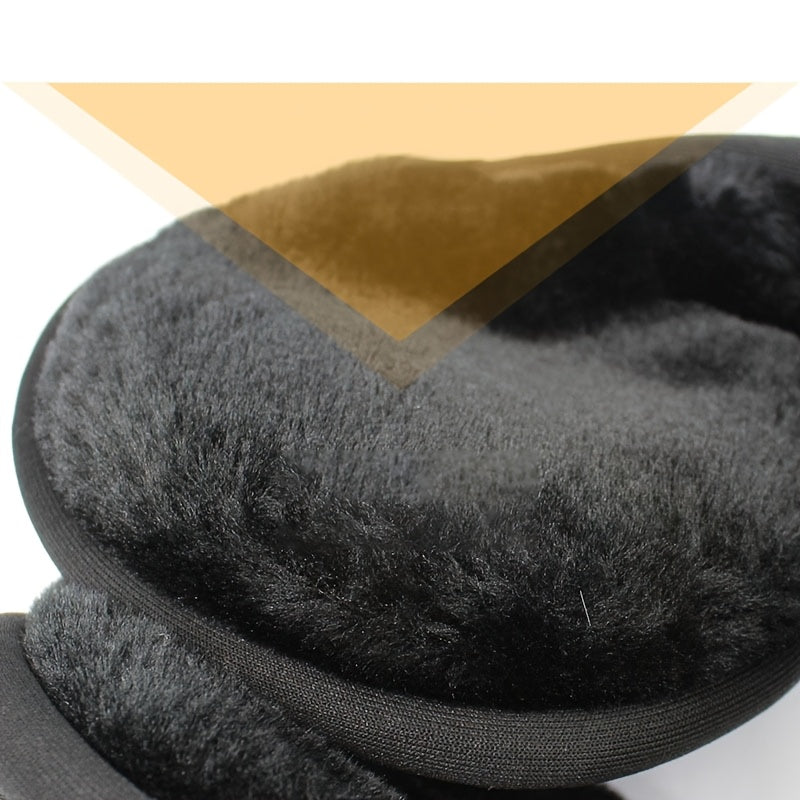Men'S Winter Foldable Ear Cups Fleece Lined Warm Ear Protection