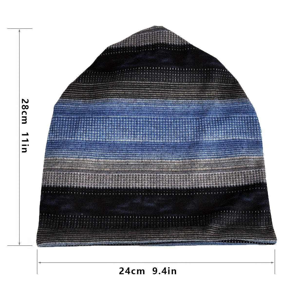 Striped Turban Hat Winter Scarf Mask Beanie Cap