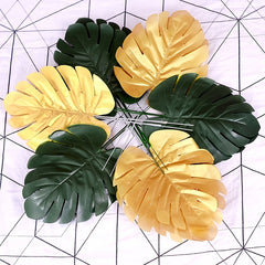 5pcs Artificial Leaf Simulation Golden Greenery Leaves for DIY Bouquets