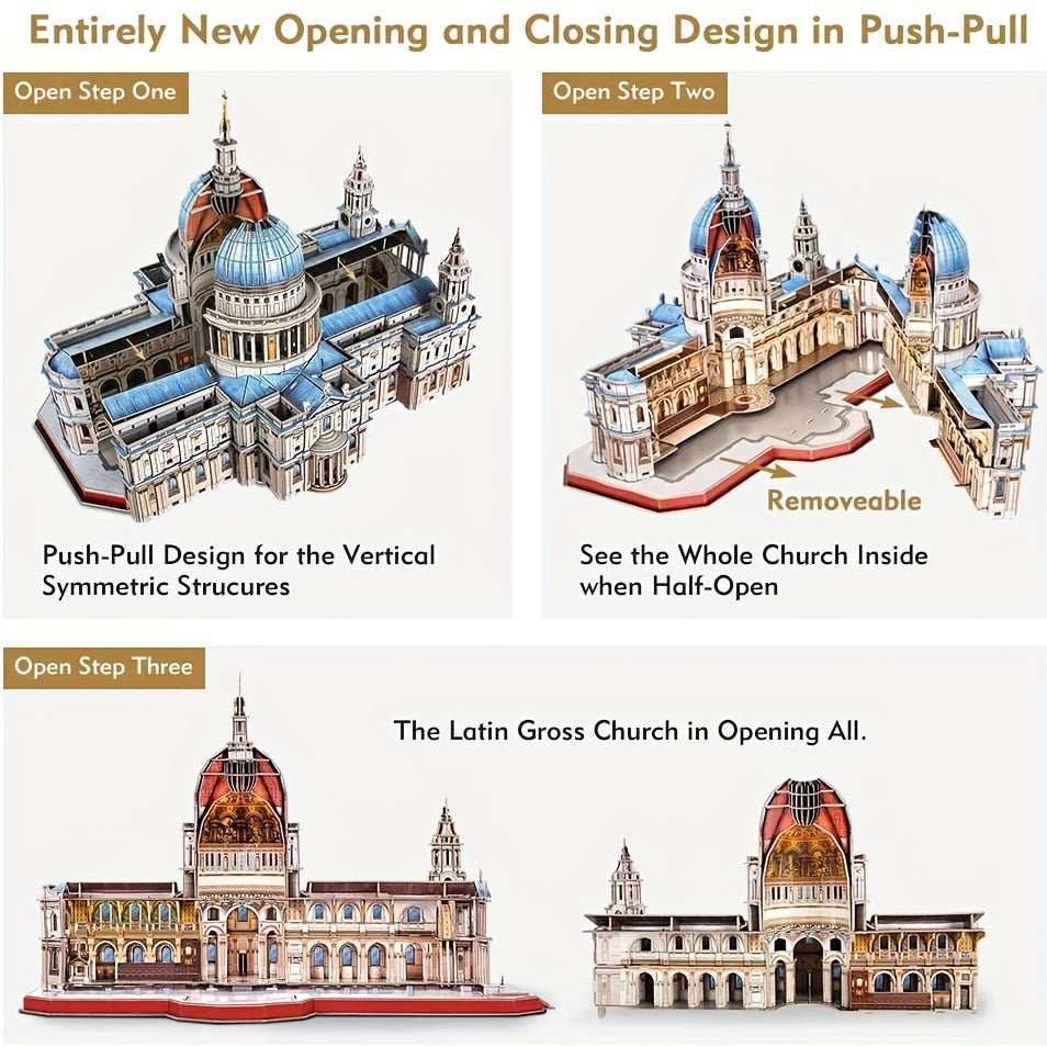 3D Puzzle St Paul's Cathedral Building Model Craft Kit Birthday Gift for Adults