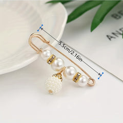2pcs Pearl Beads Trousers Waist Pin Set Casual Clothes Brooch Accessories