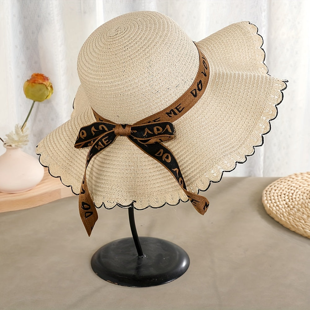 Ruffles Floppy Straw Hat Summer Sunscreen Travel Beach Hats for Women