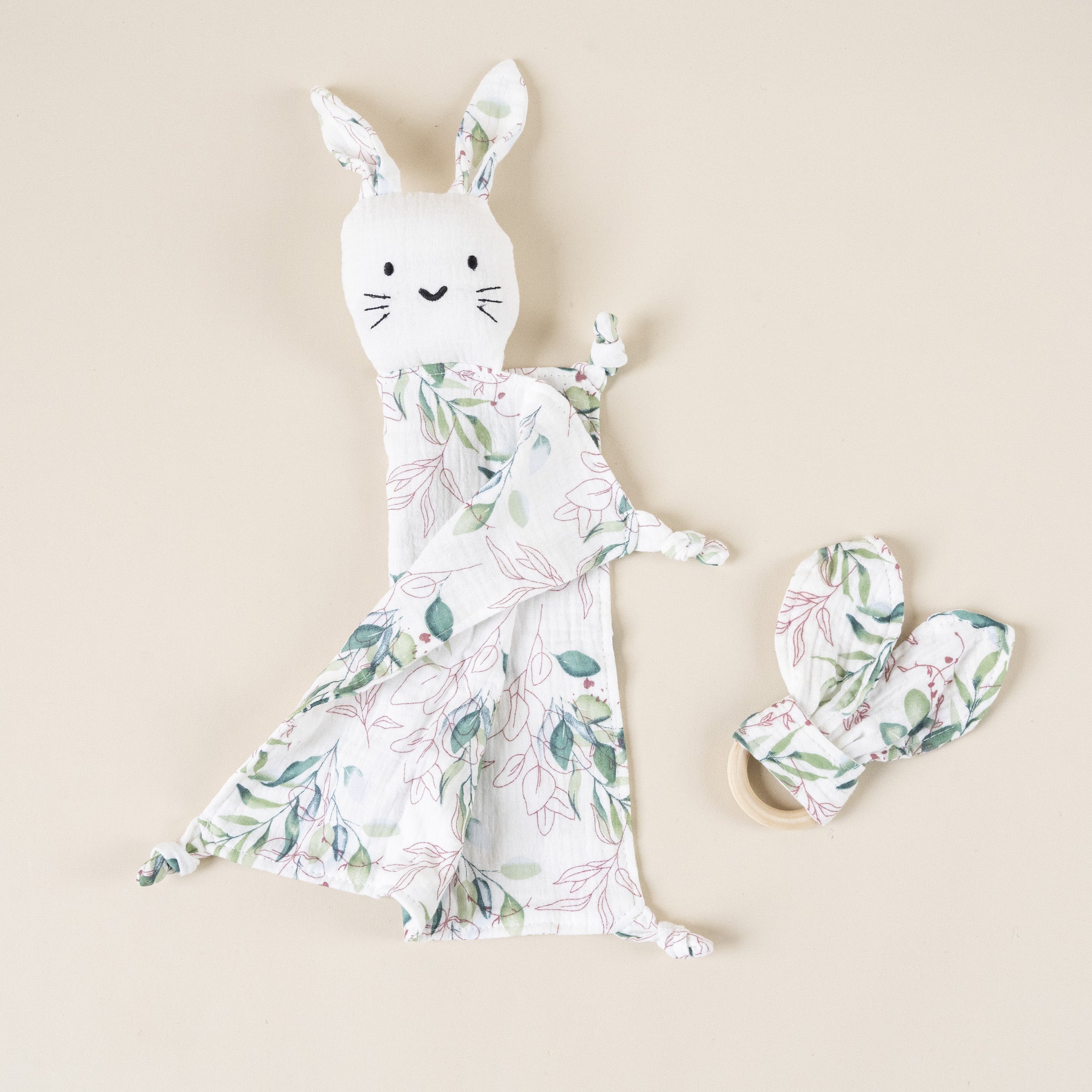 Baby Cotton Muslin Bib Teething Towel Doll Rabbit Toy