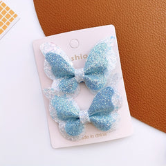 2pcs Butterfly Hairpin Glitter Hair Clips for Girls