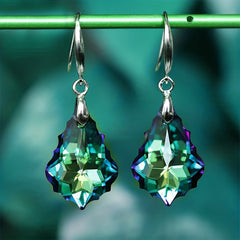 Crystal Maple Leaf Pendant Earrings