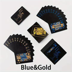 Waterproof Plastic Poker Card PET Table Game For Party Gathering Golden Foil Pla