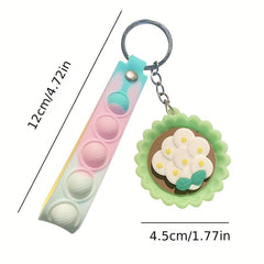 Cartoon Food Steamer Bag Keychain Pendant for Students